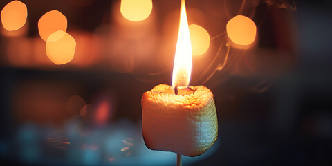 Halloween night,burning candle, graphy, All Halloween Evening,on blurred bokeh background,