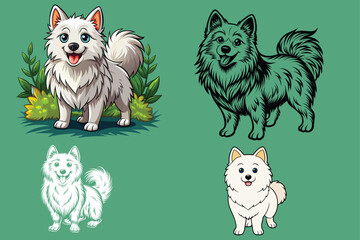 american-eskimo-dog---cartoon-vector-illustration.eps