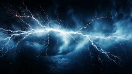 An Electrifying Display of Lightning Bolts Against a Nighttime Sky