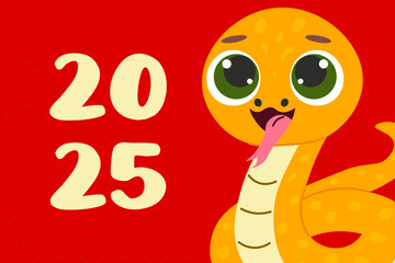 Happy Chinese New Year 2025. Vector card design