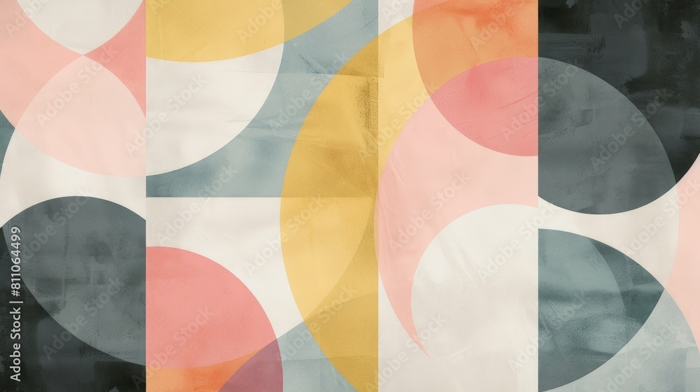 Aufkleber minimalistic abstract picture of geometry pattern with pastel color. geometric pattern design with v