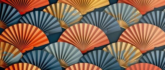Fan pattern modern. Colorful geometric background.