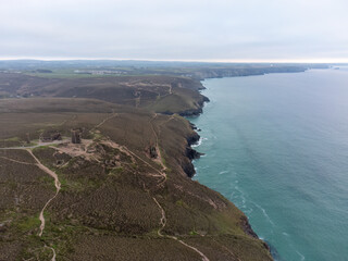 Wheal Coates cornwall england uk from the air 