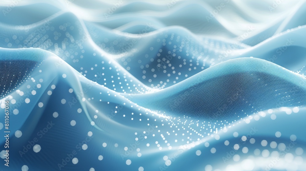 Poster DOT white blue wave light screen gradient texture background. Big data abstract technology background. 3D rendering.