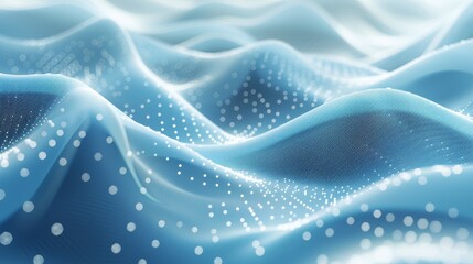 DOT white blue wave light screen gradient texture background. Big data abstract technology background. 3D rendering.