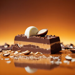 Chocolate almonds On orange BG poof .SF2514S