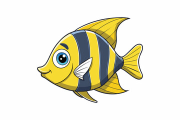 freshwater angelfish cartoon vector illustration
