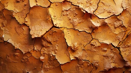 close-up of a dry, cracked earth. The cracks are deep and wide, and the surface is rough and uneven. The colors are brown, orange, and yellow.