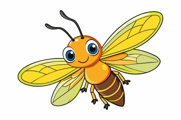 firefly bee cartoon vector illustration