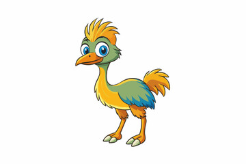 emu chicken cartoon vector illustration