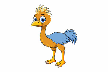 emu chicken cartoon vector illustration