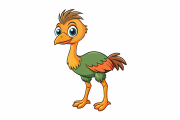 emu chicken cartoon vector illustration