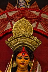 still picture of godess durga taken at the time of durga puja festival in India