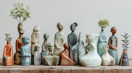 Handmade ceramic sculptures of people and animals. Each piece is unique and full of character. They make a great gift for any occasion.