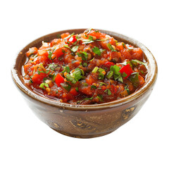 Homemade fresh tomato salsa in a bowl.
