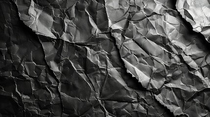  Black and white image of crumpled paper