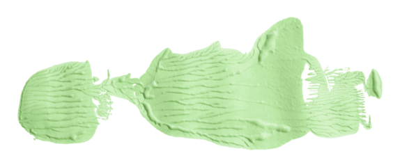 Shiny green brush watercolor painting isolated on transparent background. watercolor png