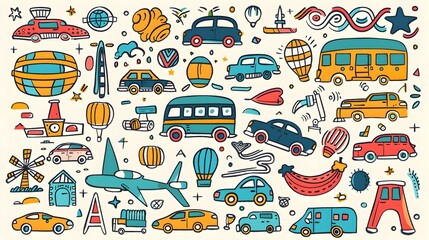 Doodled Transportation Compilation An Array of ScribbleInspired Vehicle Designs Generative ai