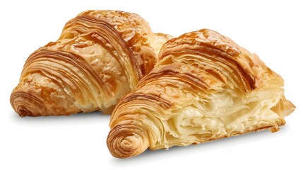 Fototapeta premium croissant, Flaky pastry with buttery layers and a golden brown exterior
