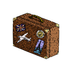 city travel vintage hand drawn. postcard landscape, vacation italy, trip element city travel vintage vector sketch. isolated color illustration