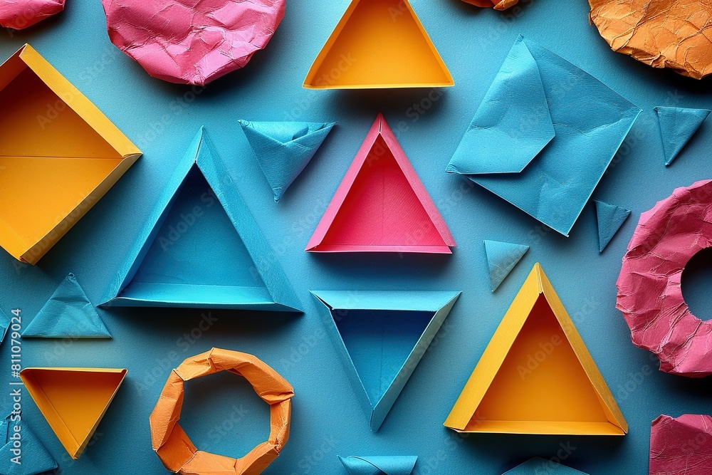 Poster shape design background abstract geometry geometric colorful creative triangle object modern art con