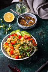 Bulgur with chickpeas and vegetables