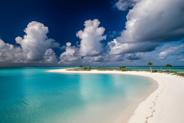 Beautiful beach vacation palm tree