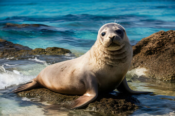 Obraz premium Seal on the beach