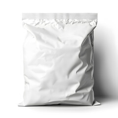 White plastic bag mockup for product isolated on white background. 3d blank white plastic bag for packaging design
