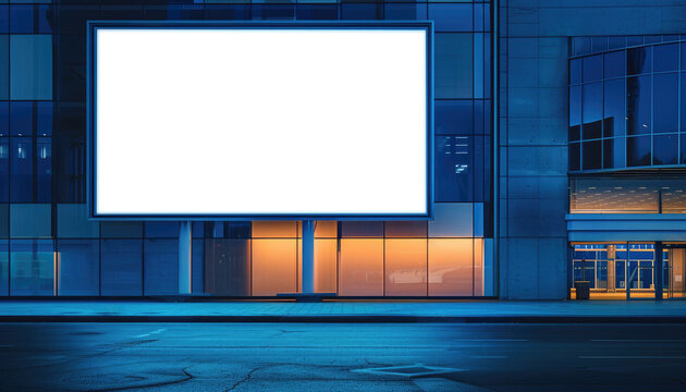A large white billboard is in the middle of a city street by AI generated image