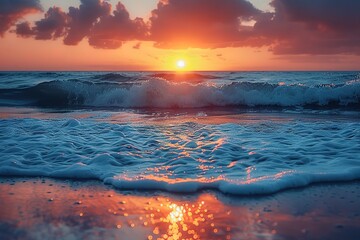 beach ocean sunset sea sunrise water nature sky landscape