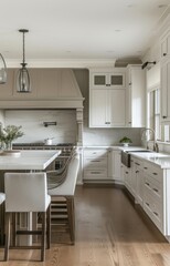 Kitchen elements such as sleek countertops, minimalist cabinets and modern appliances