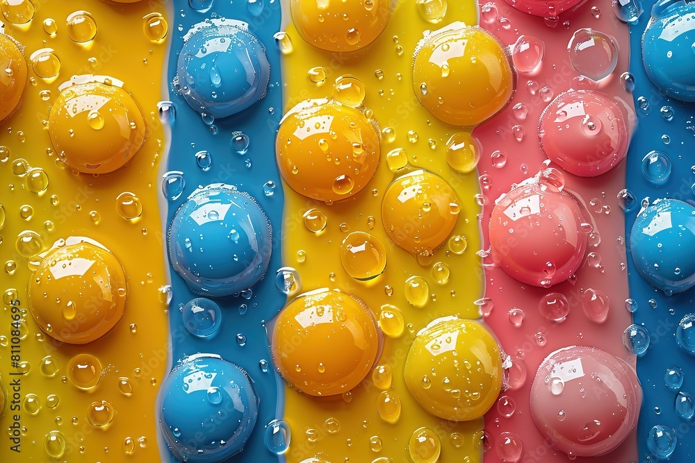 Aufkleber water liquid abstract pattern bubble background wet macro drop closeup surface textured droplet clea