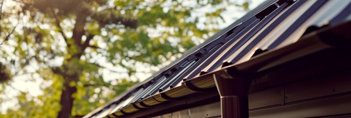 Durable metal gutters design add to home exterior