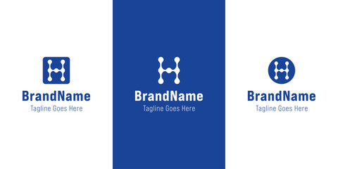 Letter H Connecting Dot Logo, suitable for any business with H initial