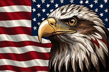 Naklejka premium American Eagle Independence Day Fourth of July USA national patriotism day