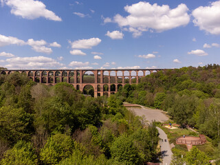 Panorama Göltzsch Viaduct in Vogtland, Saxony East Germany