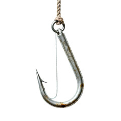  Fishing hook hanging on Transparent Background