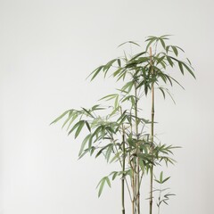 Obraz premium Close up of a tree branch Fresh Spring Leaves on White background natural light