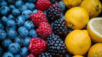   Berries, lemons, blueberries, and raspberries come in a range of shapes and sizes