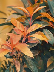 retro filter colour stylish scheme summertime accent colour close up photograph of tropical plants variety of tree leaf and tropical flower background