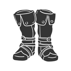 Medieval Boots Icon Silhouette Illustration. Boot Vector Graphic Pictogram Symbol Clip Art. Doodle Sketch Black Sign.