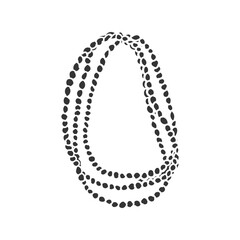Mardi Gras Icon Silhouette Illustration. Necklace Vector Graphic Pictogram Symbol Clip Art. Doodle Sketch Black Sign.