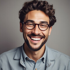 portrait of a smiling man with glasses