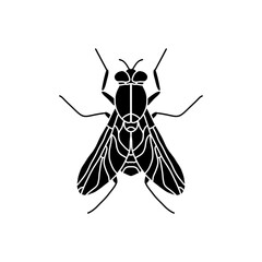 fly black and white vector illustration. Flat vector fly icon symbol sign from modern animals collection for mobile concept and web apps design