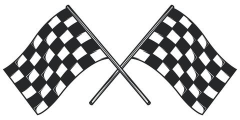 Formula 1 Championship, isolated flags. Formula 1 racing flags, vector and isolated.