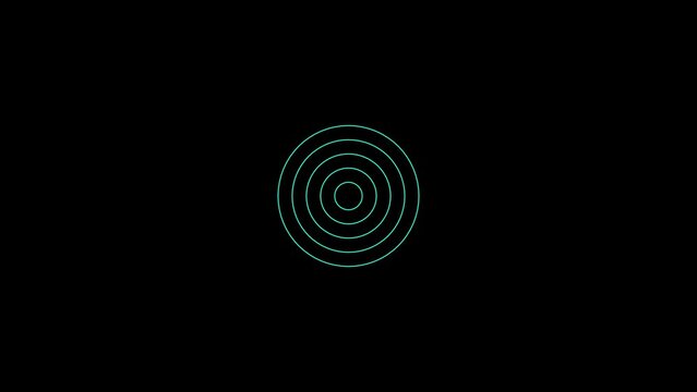 Digital radio wave white color animation. Radio wave on world map 4k video black background.