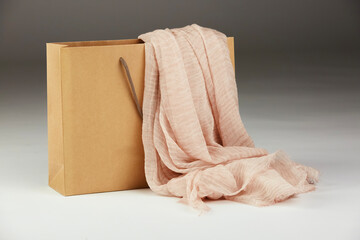 Vertically draped silk scarf