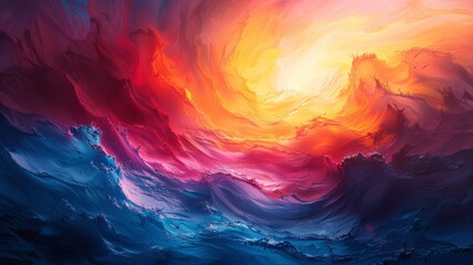 Obraz premium The image is an abstract painting,fire and water