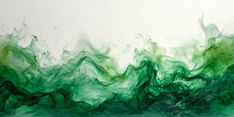 A misty mist of emerald green pigment suspended in a clear gel,